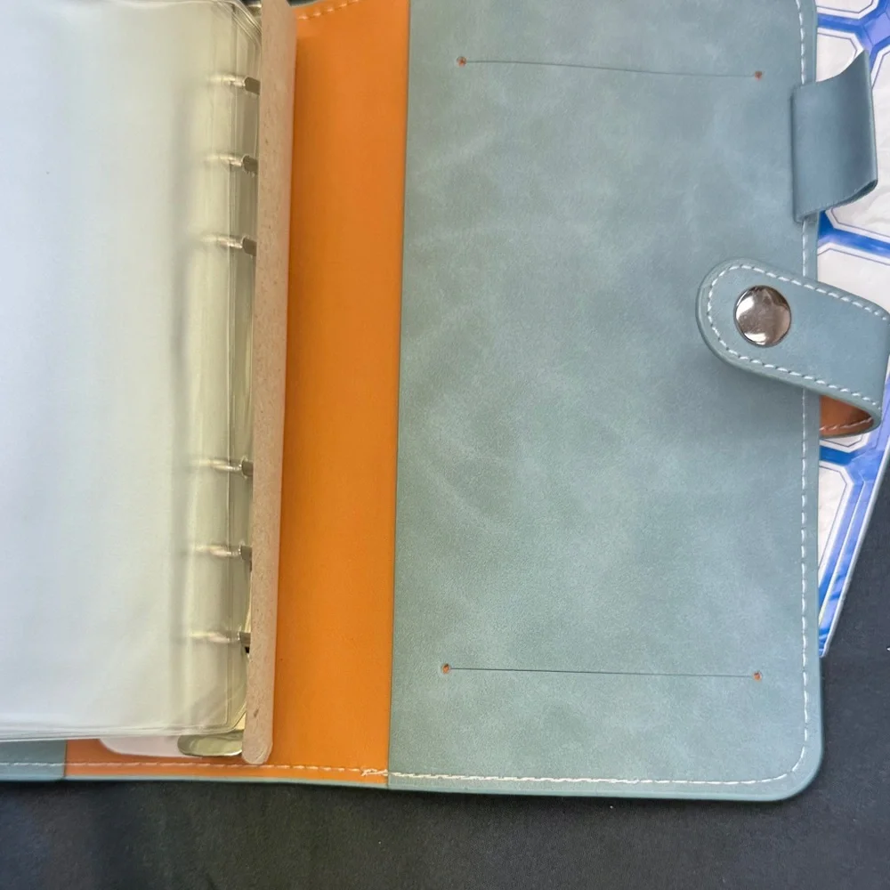 Cyan Budget Binder, Money Saving Binder with Zipper Envelopes, Cash Envelopes